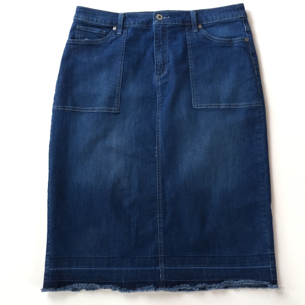 Christopher and Banks Dark Rinse Wash Denim Skirt